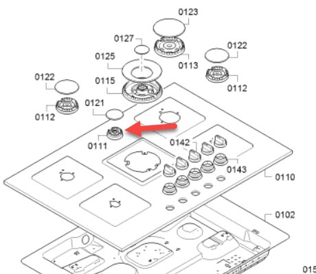 ראש מבער גז מקורי לכיריים גז בוש סימנס וקונסטרוקטה 12012911 – תמונה 2