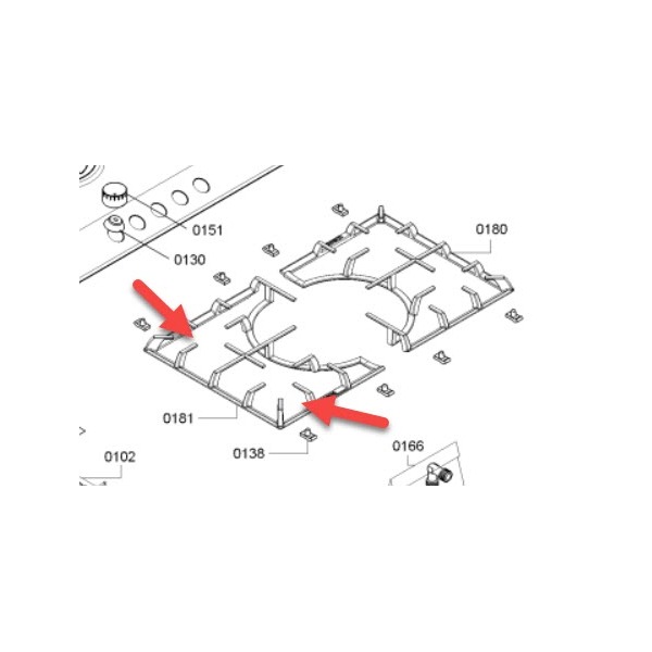 חצובה מקורית שמאלית לכיריים גז בוש 00673342