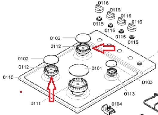 ראש מבער גז מקורי לכיריים גז בוש סימנס וקונסטרוקטה 00267357 – תמונה 2