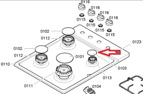 כיפה מקורית לכיריים גז קונסטרוקטה 00173898 – תמונה 2
