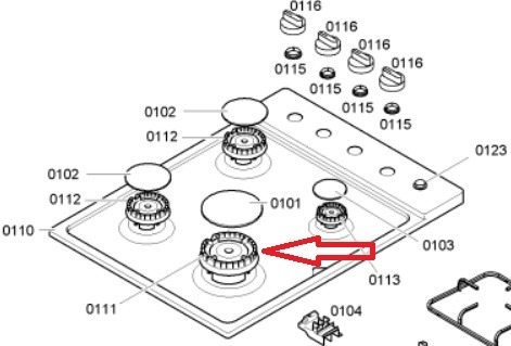 ראש מבער גז מקורי לכיריים גז קונסטרוקטה 00267356 – תמונה 2