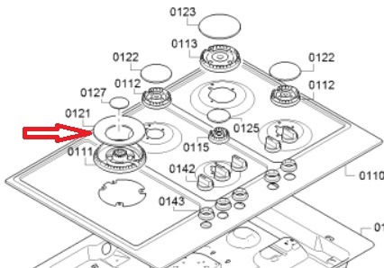 כיפה חיצונית למבער טורבו ווק לכיריים גז בוש וסימנס 12012592 – תמונה 2