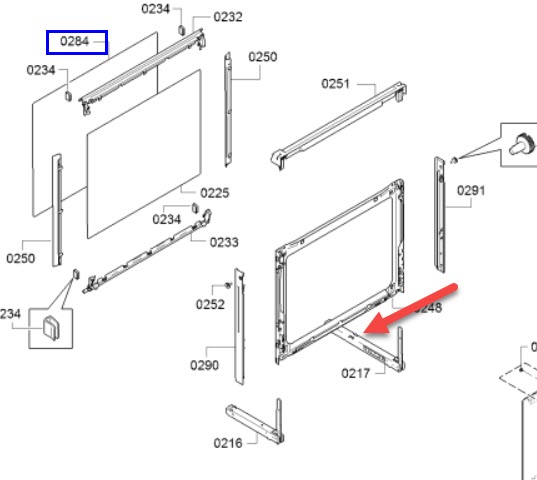 ציר ימין מקורי לדלת תנור אפייה בוש וסימנס 11002810 – תמונה 2