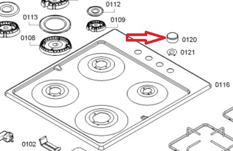 כפתור הצתה מקורי לכיריים גז קונסטרוקטה 00615094 – תמונה 2