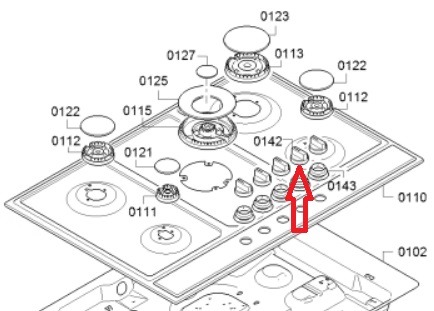כפתור הצתה מקורי לכיריים גז בוש 10002269 – תמונה 2
