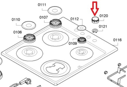 כפתור הצתה מקורי לכיריים גז סימנס 00619751 – תמונה 2