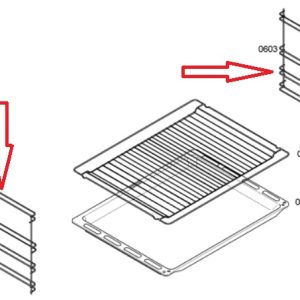 מסילות מקוריות צד ימין ושמאל לתנור בנוי בוש וקונסטרוקטה 00478387