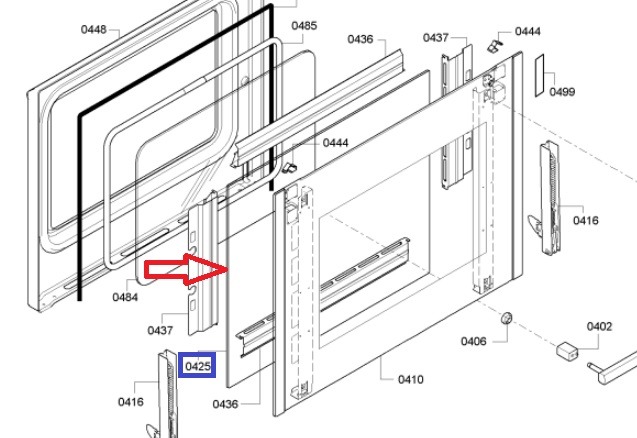 זכוכית אמצעית מקורית לדלת תנור אפייה קונסטרוקטה 00680637 – תמונה 2