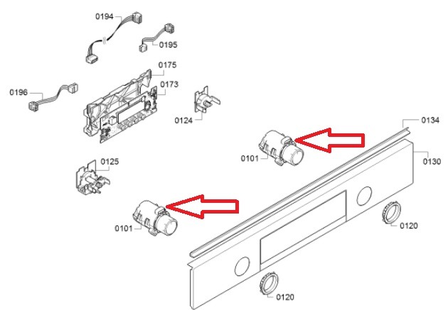 כפתור מתג הפעלה מקורי לתנור בנוי בוש 10004332 – תמונה 2