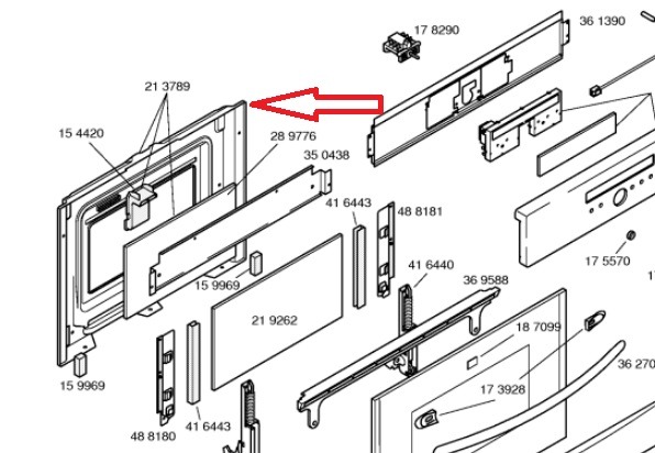 זכוכית פנימית מקורית לדלת תנור אפייה בוש 00213789 – תמונה 2