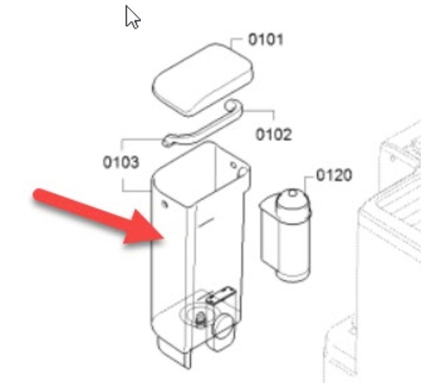 מיכל מים מקורי למכונת קפה אספרסו אוטומטית סימנס 12015092 – תמונה 2