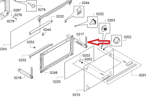 ציר ימין מקורי לדלת תנור אפייה משולב מיקרוגל בוש וסימנס 11002811 – תמונה 2