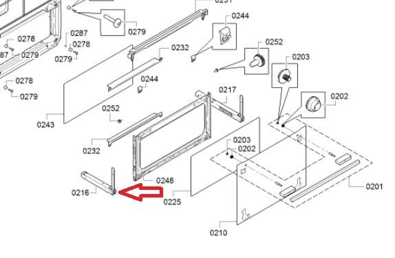 ציר שמאל מקורי לדלת תנור אפייה משולב מיקרוגל בוש 12003983 – תמונה 2