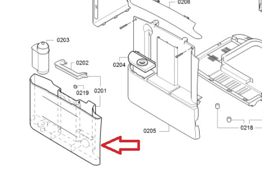מיכל מים מקורי למכונת קפה אספרסו אוטומטית סימנס 11010303 – תמונה 2