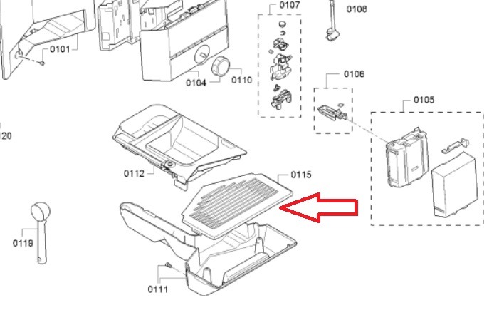 כיסוי מגש טיפטוף ורשת למכונת קפה אספרסו אוטומטית סימנס 12025006 – תמונה 2