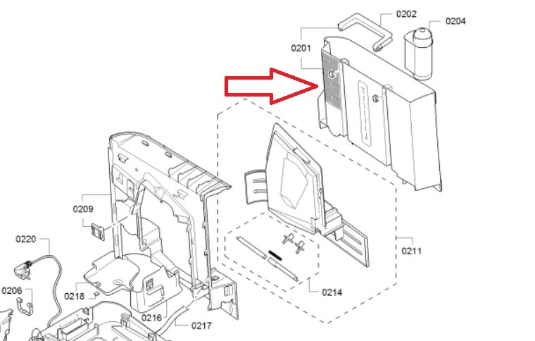 מיכל מים מקורי למכונת קפה אספרסו אוטומטית סימנס 11010423 – תמונה 2
