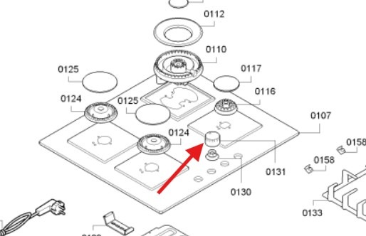 כפתור הצתה מקורי לכיריים גז סימנס 00621237 – תמונה 2