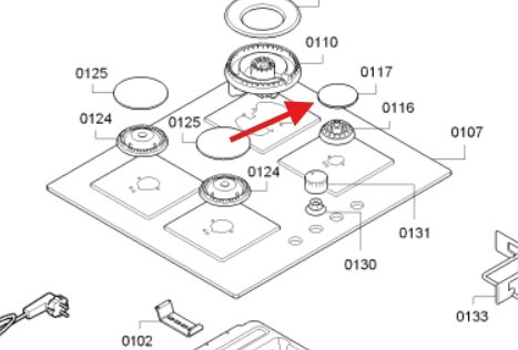 כיפה מקורית לכיריים גז קונסטרוקטה 00654560 – תמונה 2