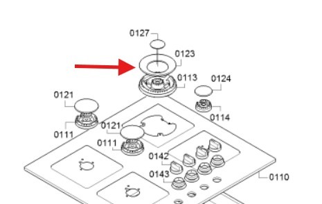 כיפה חיצונית למבער טורבו ווק לכיריים גז קונסטרוקטה וסימנס 12012588 – תמונה 2