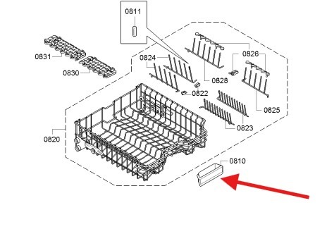 סט ידיות אחיזה מקוריות לסלסלות מדיח כלים סימנס 12005521 – תמונה 2
