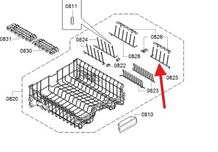 מחזיק צלחות יחיד לסלסלה עליונה למדיח כלים סימנס 12033294 – תמונה 2