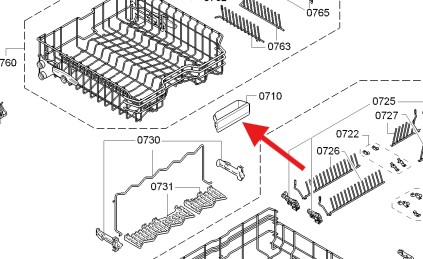 סט ידיות אחיזה מקוריות לסלסלות מדיח כלים בוש 12005524 – תמונה 2