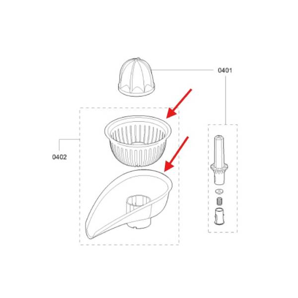 ערכת משפך מיץ תפוזים מקורית למטחנת בשר בוש 12011451 – תמונה 2