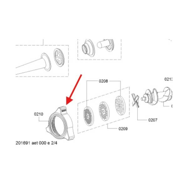טבעת נעילה מקורית לראש דיסקית למטחנת בשר בוש 00629853 – תמונה 2