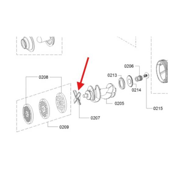 סכין להבים מקורי למטחנת בשר בוש 00629851 – תמונה 2