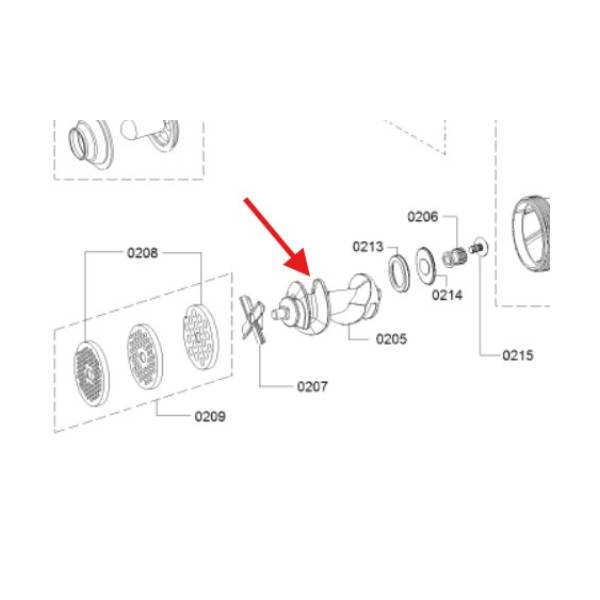 חילזון מקורי לראש מטחנת בשר בוש 00753389 – תמונה 2