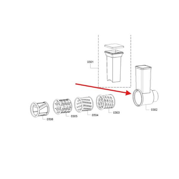 ראש לאביזר פריסה מקורי למטחנת בשר בוש 00753398 – תמונה 2