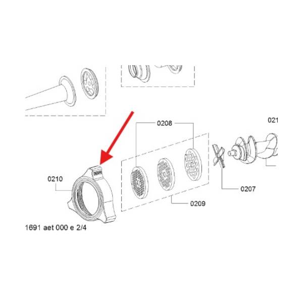 טבעת נעילה מקורית לראש דיסקית למטחנת בשר בוש 12025885 – תמונה 2