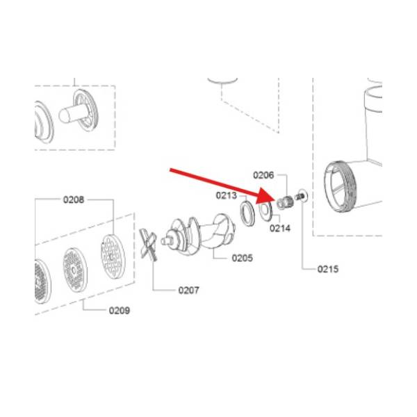 מתאם מקורי לחילזון מטחנת בשר בוש 12025873 – תמונה 2