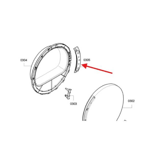 ציר מקורי לדלת מייבש כביסה בוש סימנס קונסטרוקטה וגגנאו 00646933 – תמונה 2