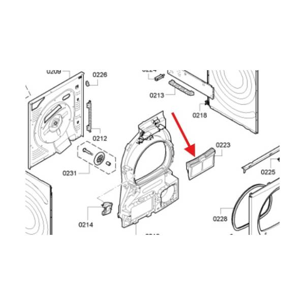 מסנן פילטר מקורי למייבש כביסה בוש קונסטרוקטה וסימנס Lint Filter 00652184 – תמונה 2