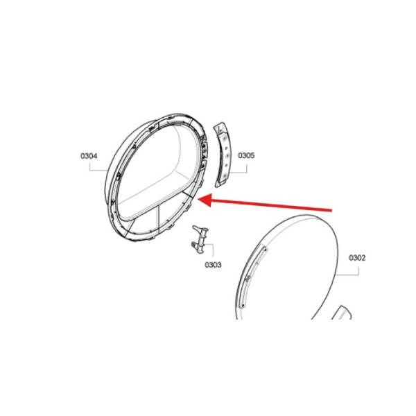 פנל דלת פנימי למייבש כביסה בוש קונסטרוקטה וסימנס 00445735 – תמונה 2