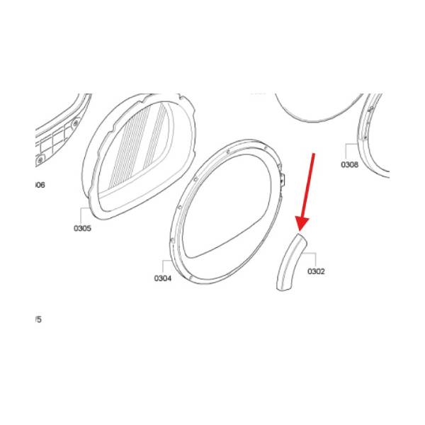 ידית דלת למייבש כביסה בוש 00644222 – תמונה 2