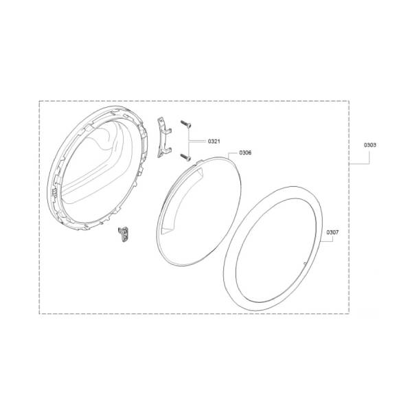 דלת קומפלט מקורית למייבש כביסה בוש 11035754 – תמונה 2
