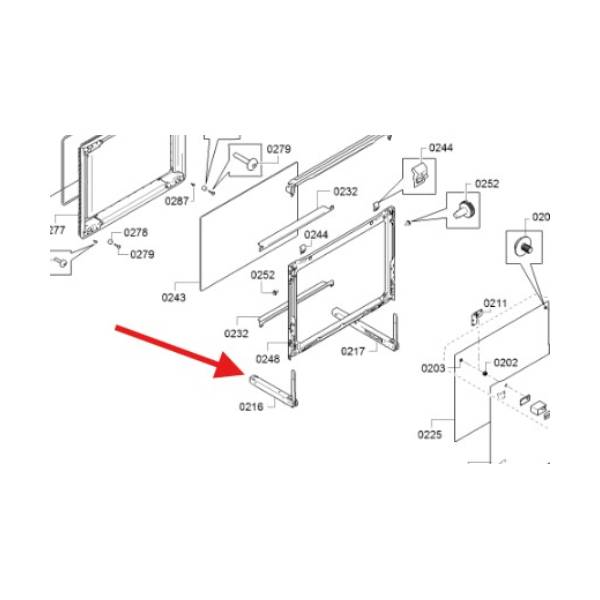 ציר שמאל מקורי לדלת תנור אפייה בוש 12017460 – תמונה 2