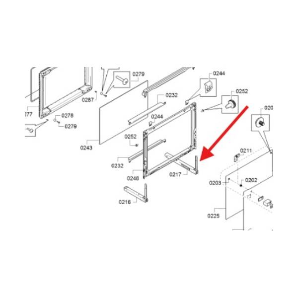 ציר ימין מקורי לדלת תנור אפייה בוש 11020021 – תמונה 2