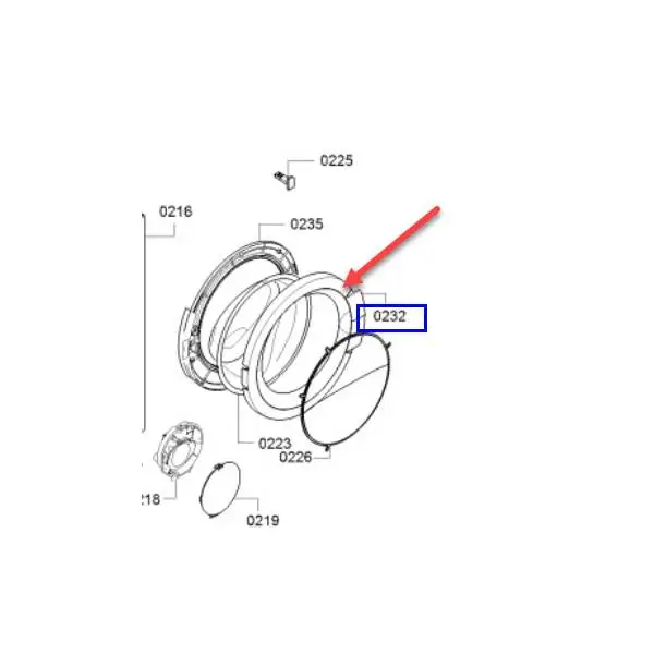 מסגרת חיצונית מקורית לדלת מכונת כביסה סימנס 11042542