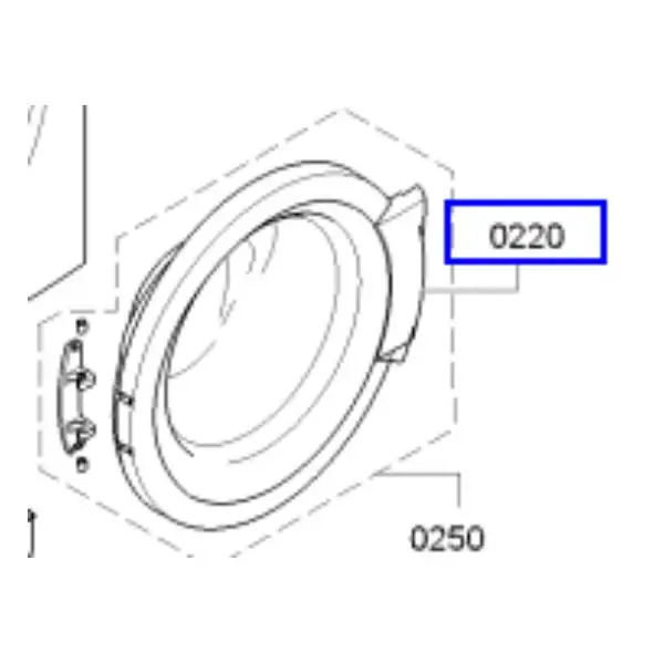 תושבת ידית מקורית לדלת מכונת כביסה סימנס 00752488