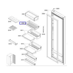 מדף מעקה אחסון מקורי לדלת מקרר סימנס 00673307