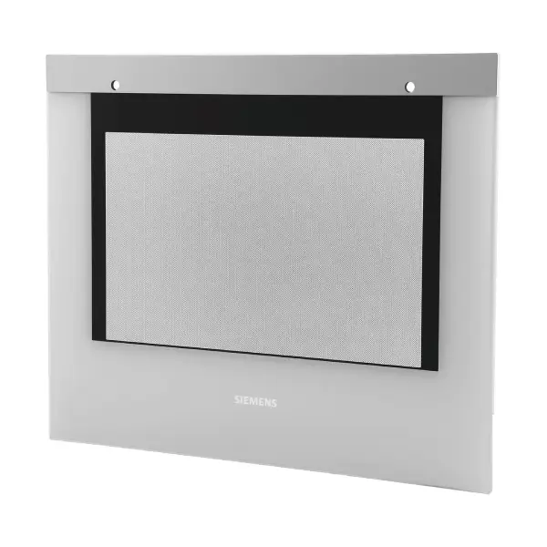 זכוכית חיצונית מקורית עם פס נירוסטה לדלת תנור אפייה סימנס 00776158