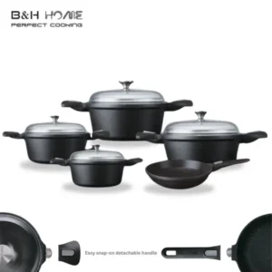 סט סירים אינדוקציה גז ובישול בתנור מאלומיניום יצוק 12 חלקים ברגהוף B&H