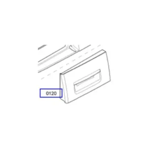 פנל קדמי מקורי למגירת אבקת כביסה למכונת כביסה בוש 00643790