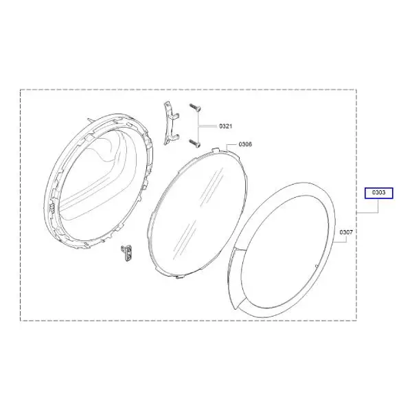 דלת קומפלט מקורית למייבש כביסה סימנס 11032313