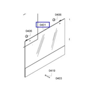 זכוכית חיצונית מקורית לדלת תנור משולב כיריים גז בוש 00711952