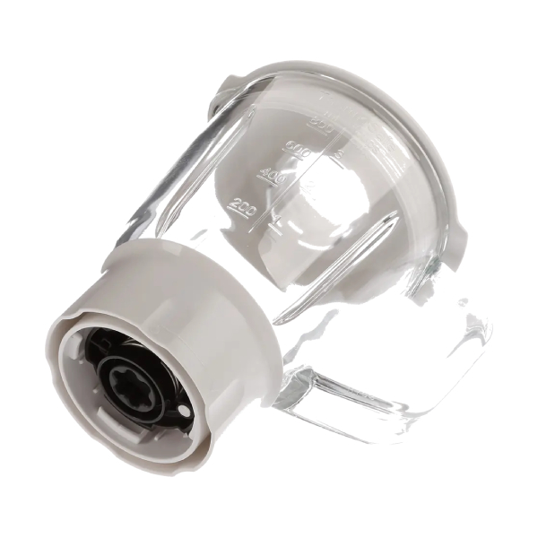 "כד בלנדר זכוכית מקורי בוש 12033950 למעבדי מזון MUM5 MUM4 - זכוכית בורוסיליקט 1.25 ליטר עם להבי נירוסטה וכוס מדידה נשלפת"