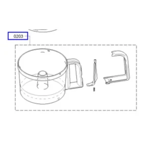 קערת פלסטיק שקופה מקורית למעבד מזון בוש 00656820